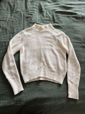 Wilfred Cortera Women's chenille Cream Mock Neck Sweater M